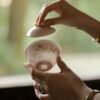 Hand-Painted Peach Blossom Lidded Bowl – Gongfu Tea Set, Scholar's Ware, Underglaze "Cangyan Red" Tea Brewing Bowl, Home Use Lidded Bowl
