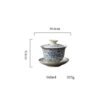 Luxury Fine China Blue-and-White "Three Talents" Lidded Bowl – High-End Suspension Tea Bowl with Lid, Ceramic Gongfu Tea Set